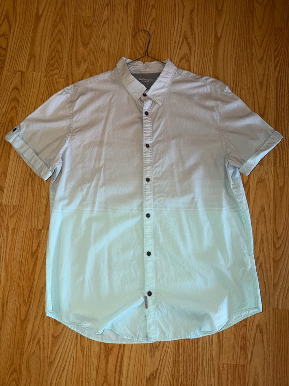 Calvin Klein Jeans Light Blue Short-Sleeve Button-Down Shirt